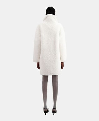 The Kooples WOMEN ECRU long ecru faux fur coat