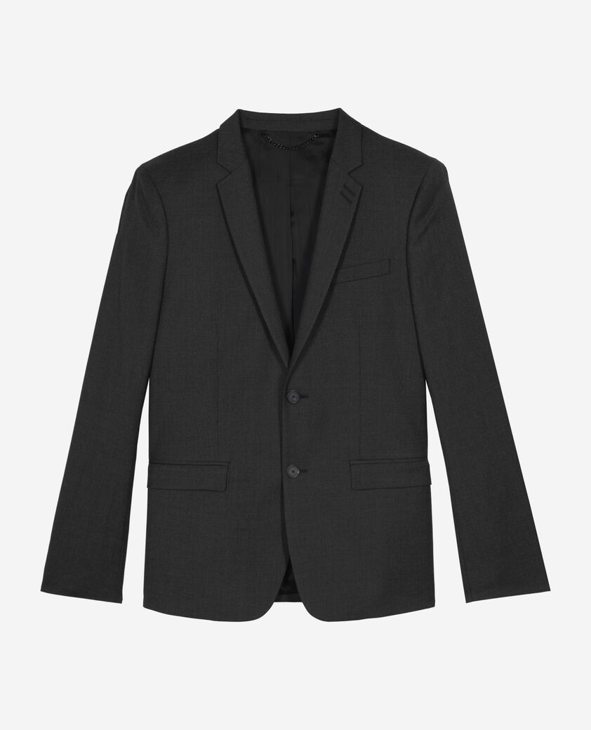 The Kooples HOMME GREY veste de costume coupe ajust&eacute;e en laine noire