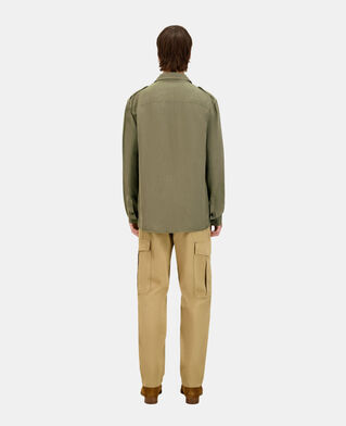 The Kooples HOMME KAKI chemise en lyocell et lin kaki