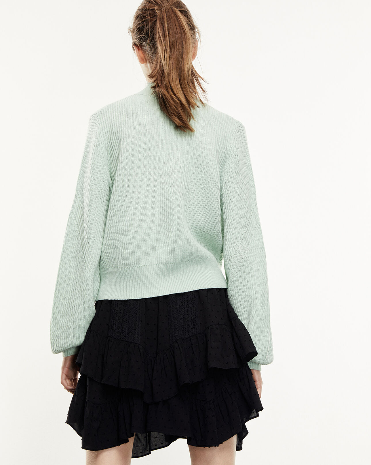 The Kooples FEMME MINT pull laine mérinos vert menthe ample