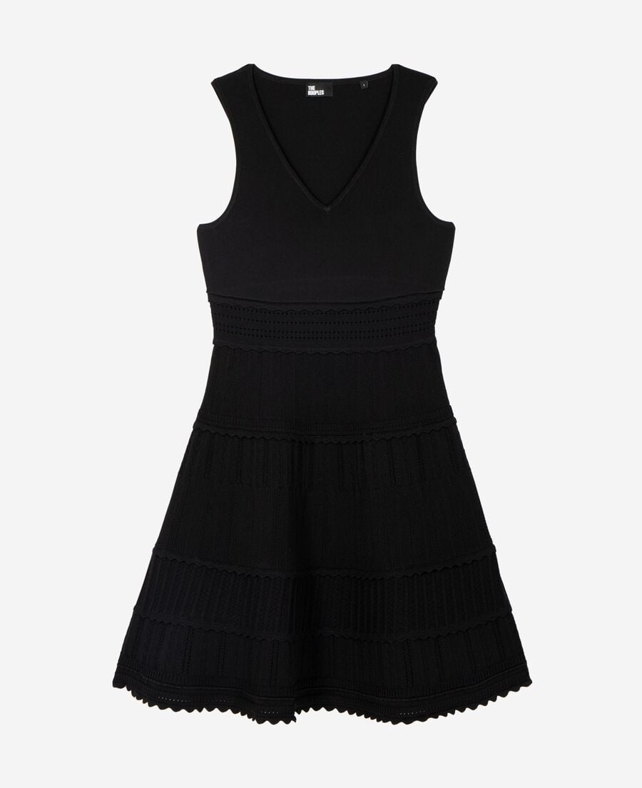 The Kooples FEMME BLACK robe courte en maille noire