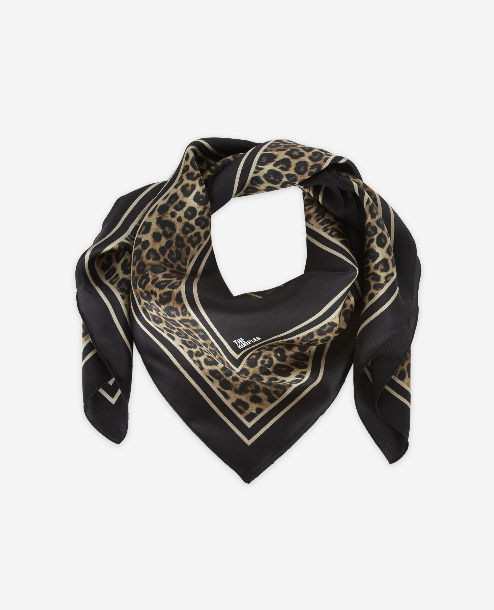 Animal print top silk scarf