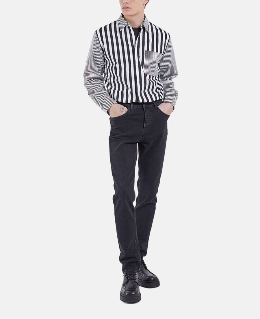 The Kooples H BLACK WHITE shirt with classic collar