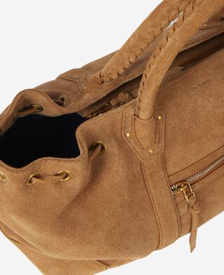 The Kooples DAMEN CAMEL braune einkaufstasche aus wildleder