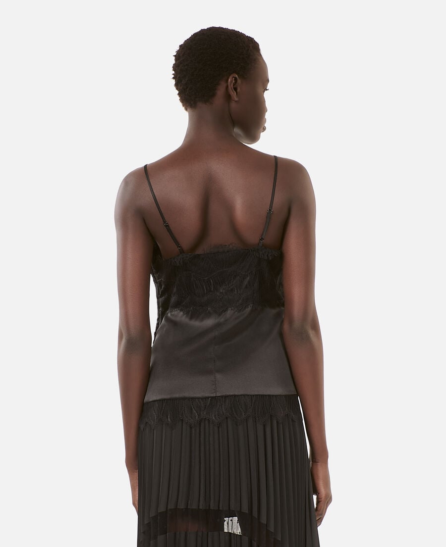 The Kooples WOMEN BLACK black camisole with lace details