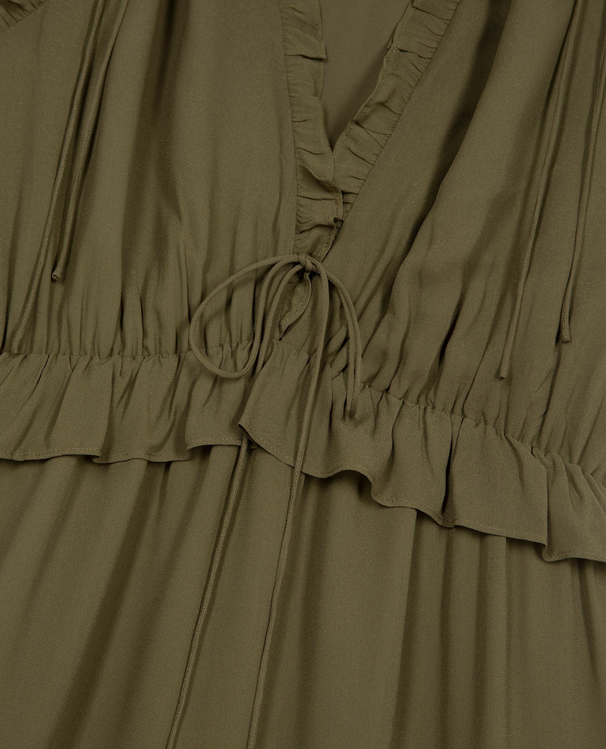 Robe courte avec volants kaki, KAKI, hi-res image number null