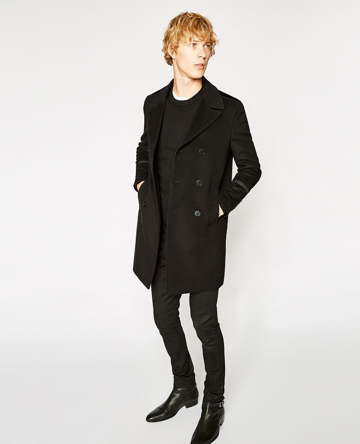 Mens peacoat outlet zara
