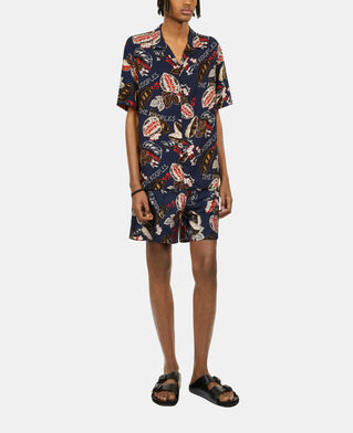 The Kooples H NAVY printed short-sleeved shirt