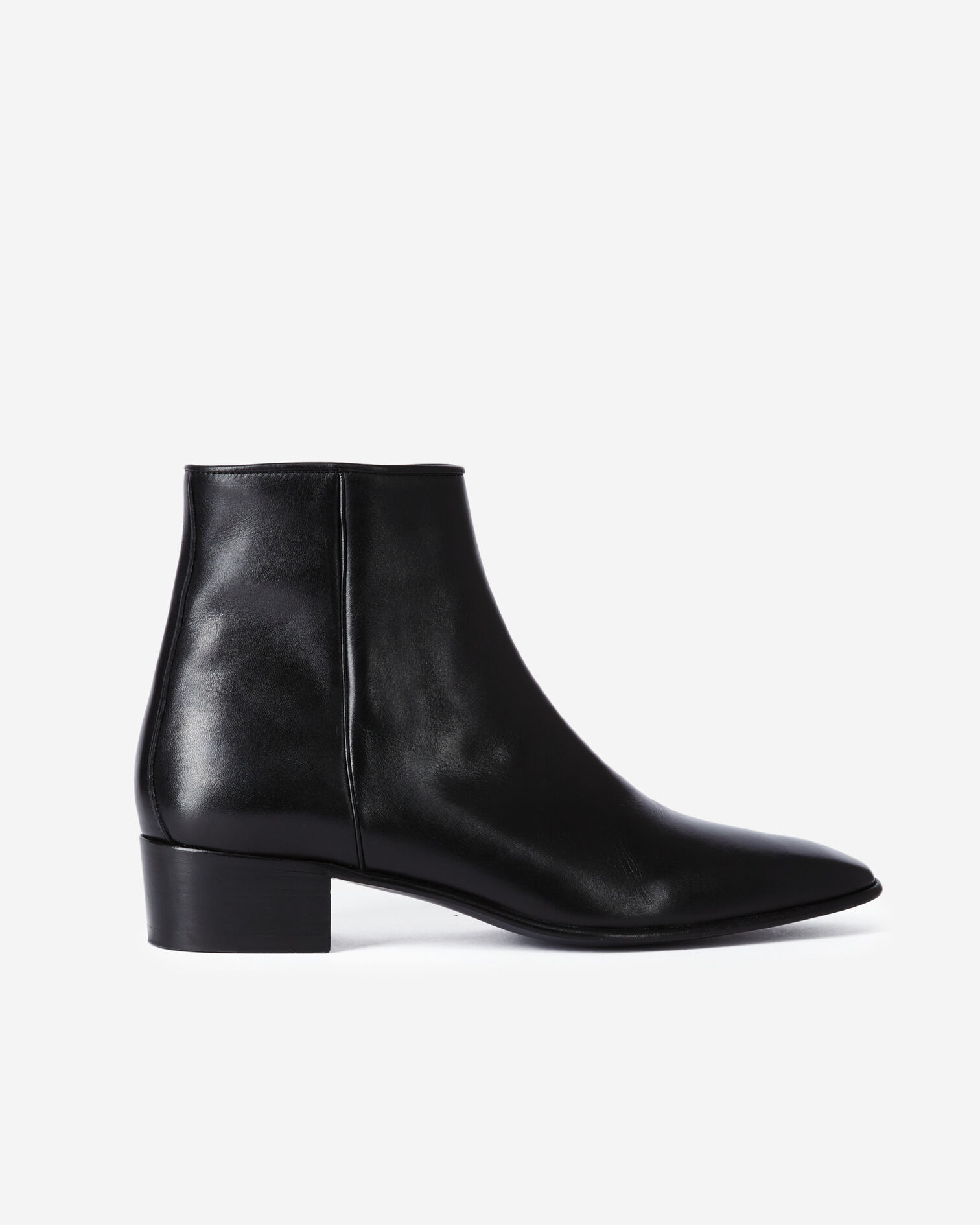 Black leather boots, BLACK, hi-res image number null