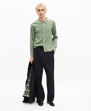 The Kooples H LICHEN almond green ribbed cardigan