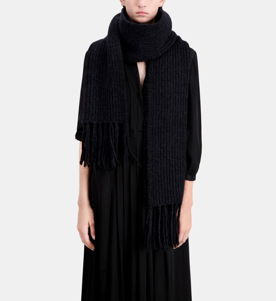 Black hotsell ribbed scarf