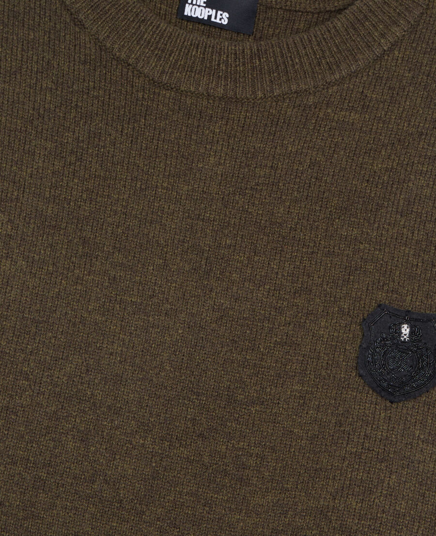The Kooples MEN OLIVE NIGHT khaki wool sweater