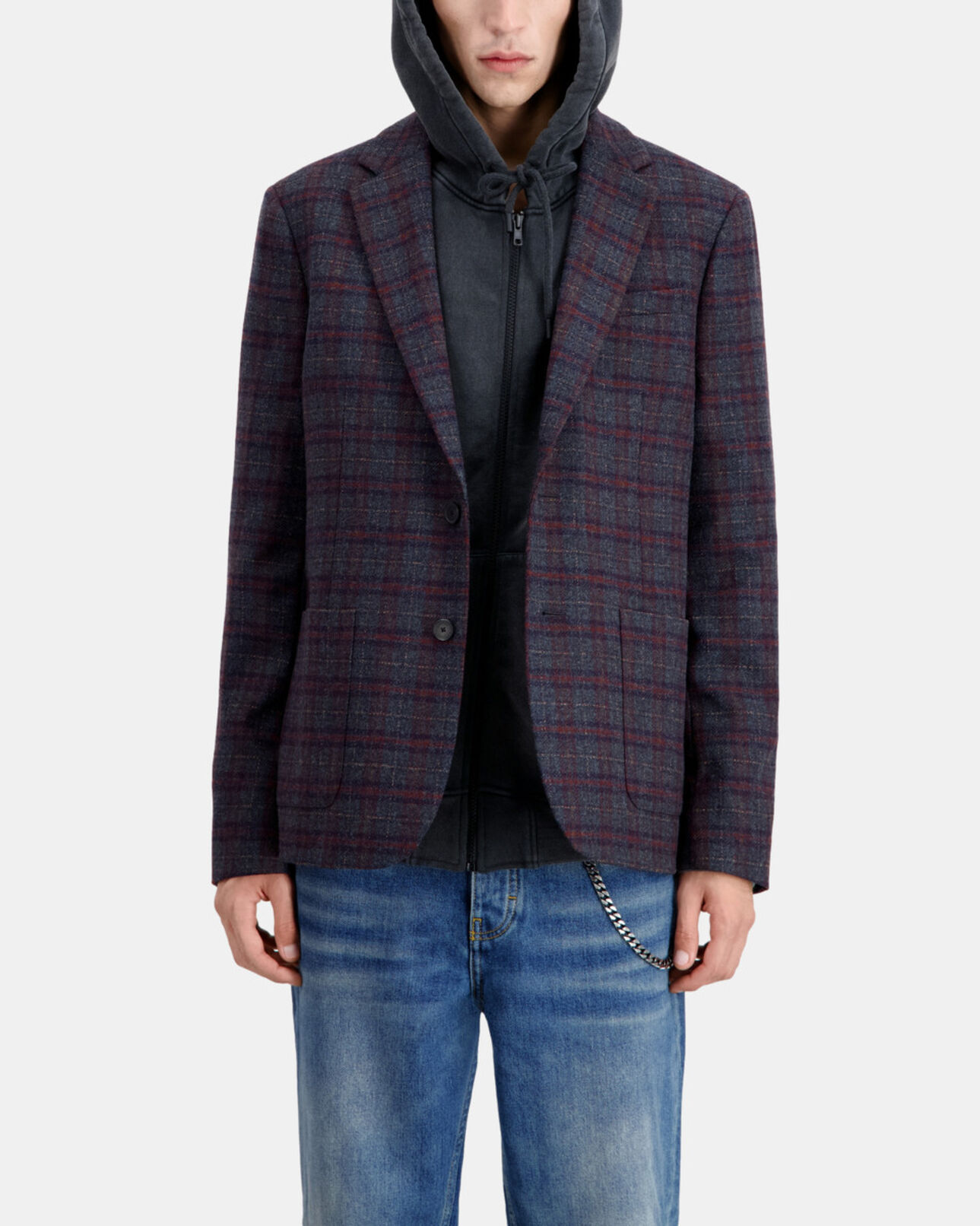 The Kooples MEN CARREAUX checkered wool jacket