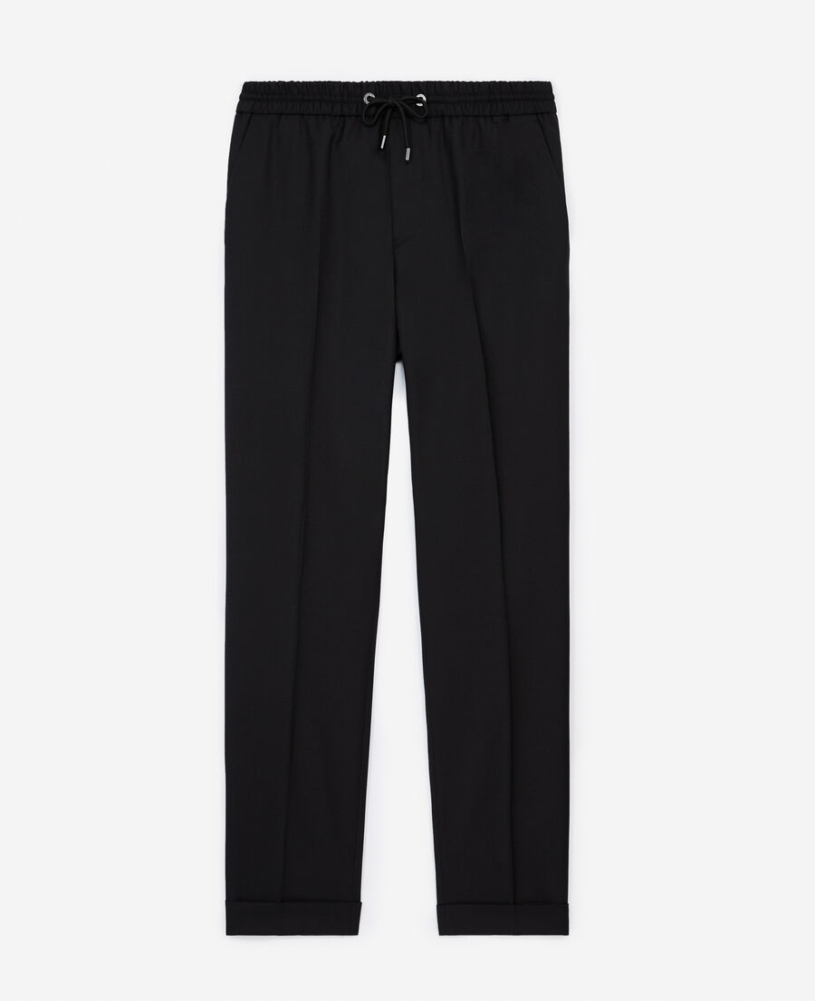 pantalon décontracté laine noire