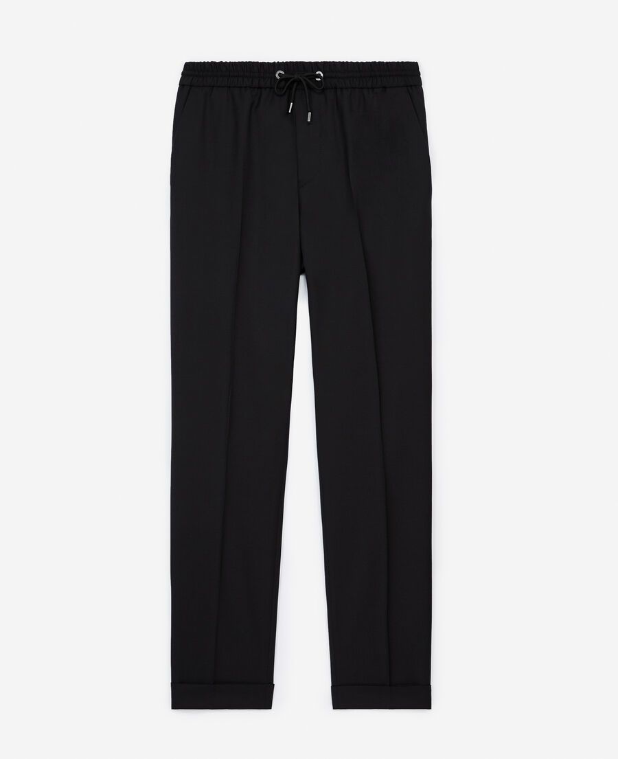 casual black pants in wool