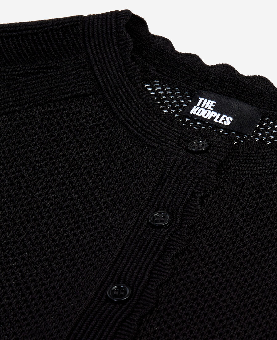 black knit cardigan