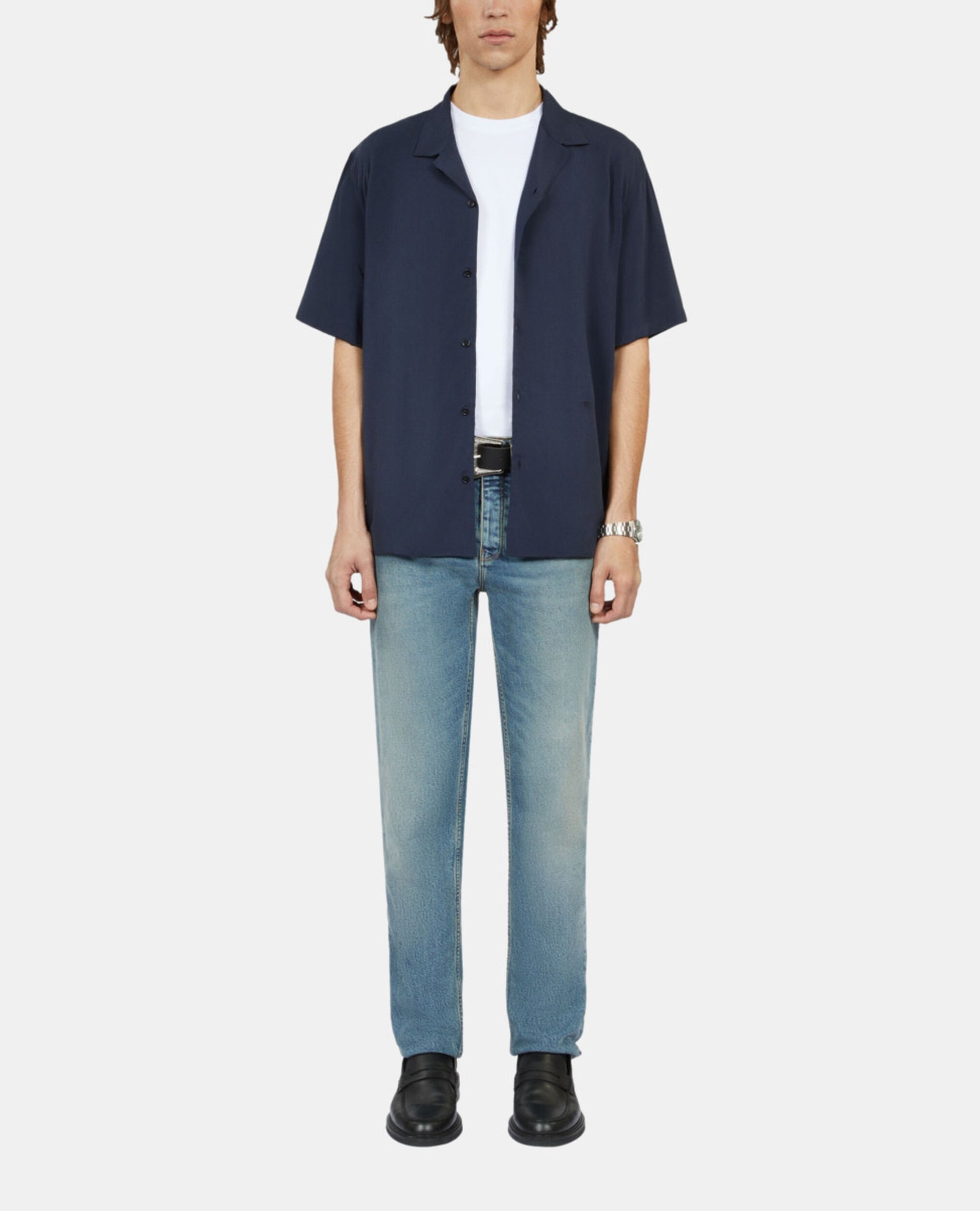 Chemise manches courtes bleu marine, NAVY, hi-res image number null