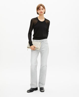 The Kooples WOMEN GREY light grey straight jeans