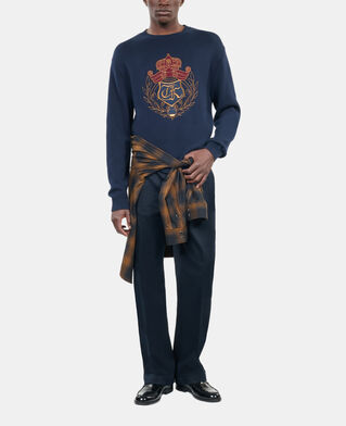 The Kooples HOMME NAVY pull en coton bleu marine