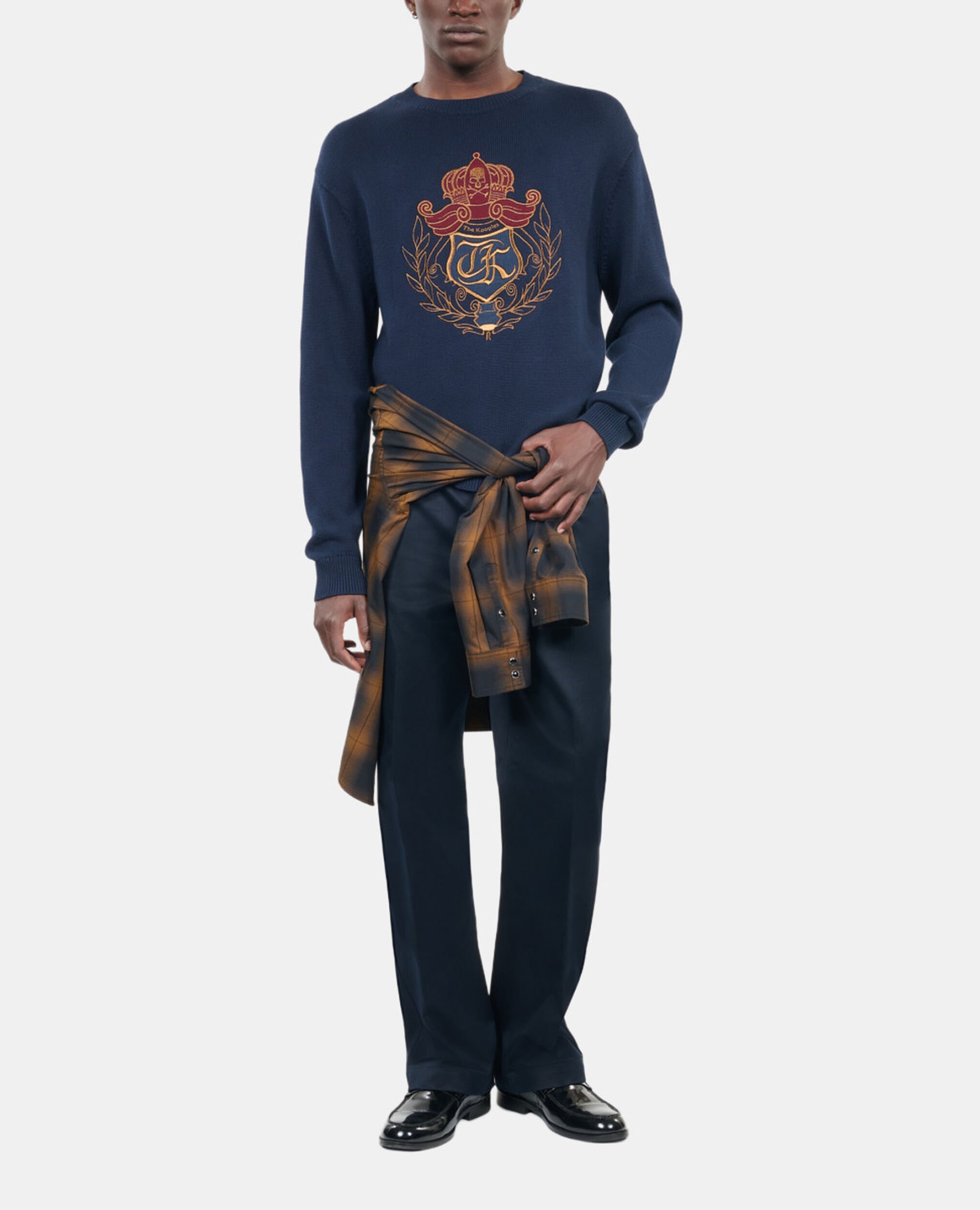 Pull en coton bleu marine, NAVY, hi-res image number null