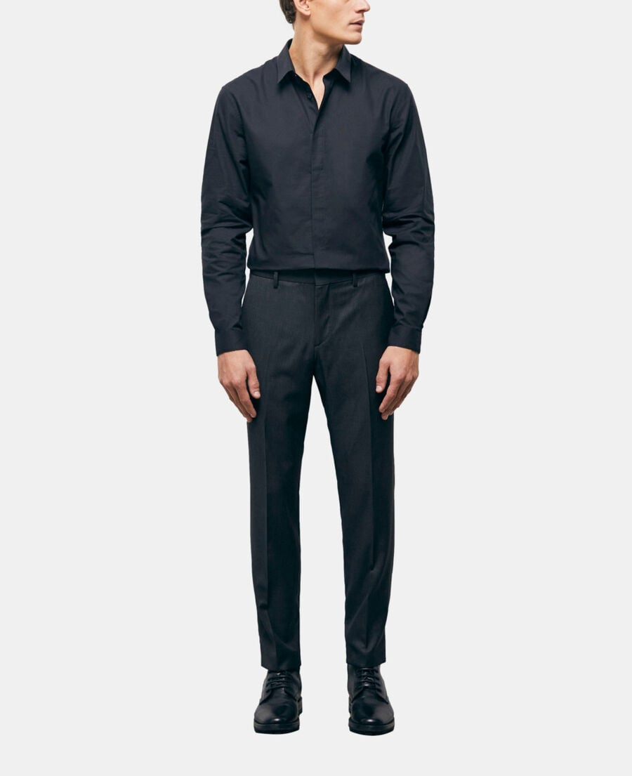 The Kooples H BLACK GREY striped wool suit pants