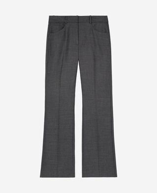 The Kooples WOMEN BLACK dark gray wool bootcut tailored pants