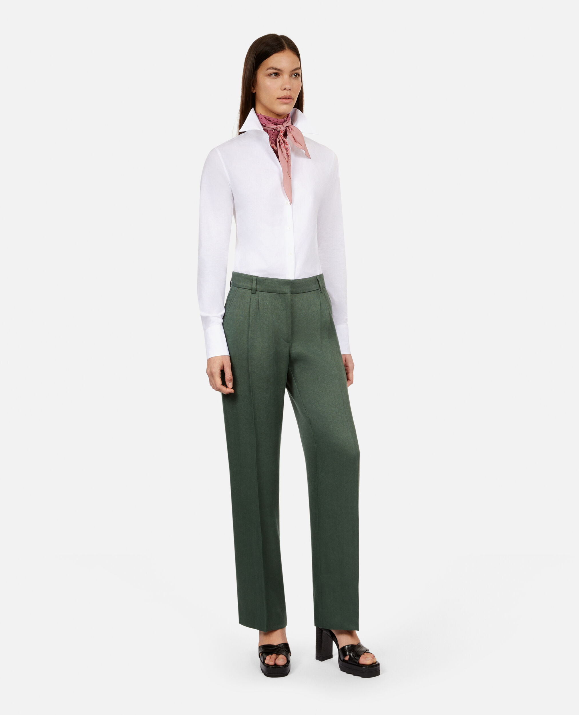 Green suit trousers, WOOD KAKI, hi-res image number null