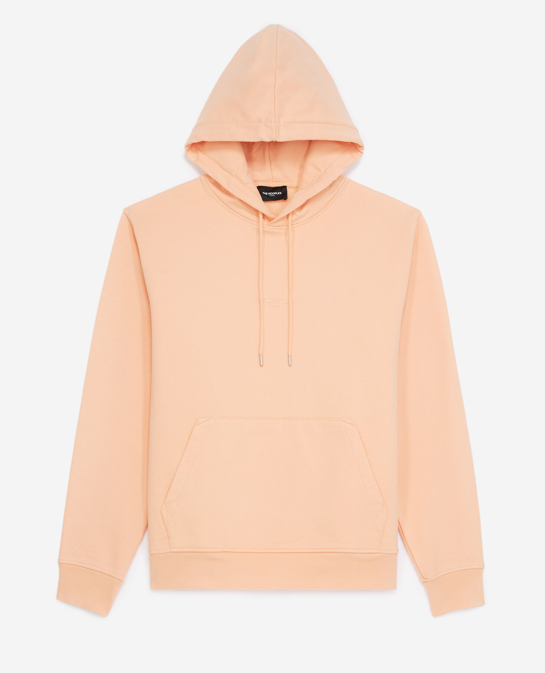 Coral hoodie with logo in middle The Kooples