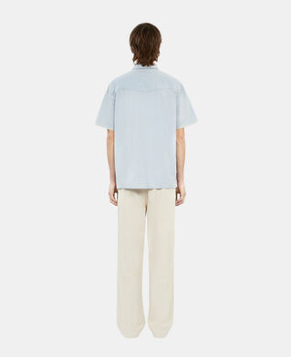 The Kooples HOMME LIGHT BLUE chemise manches courtes en denim bleue
