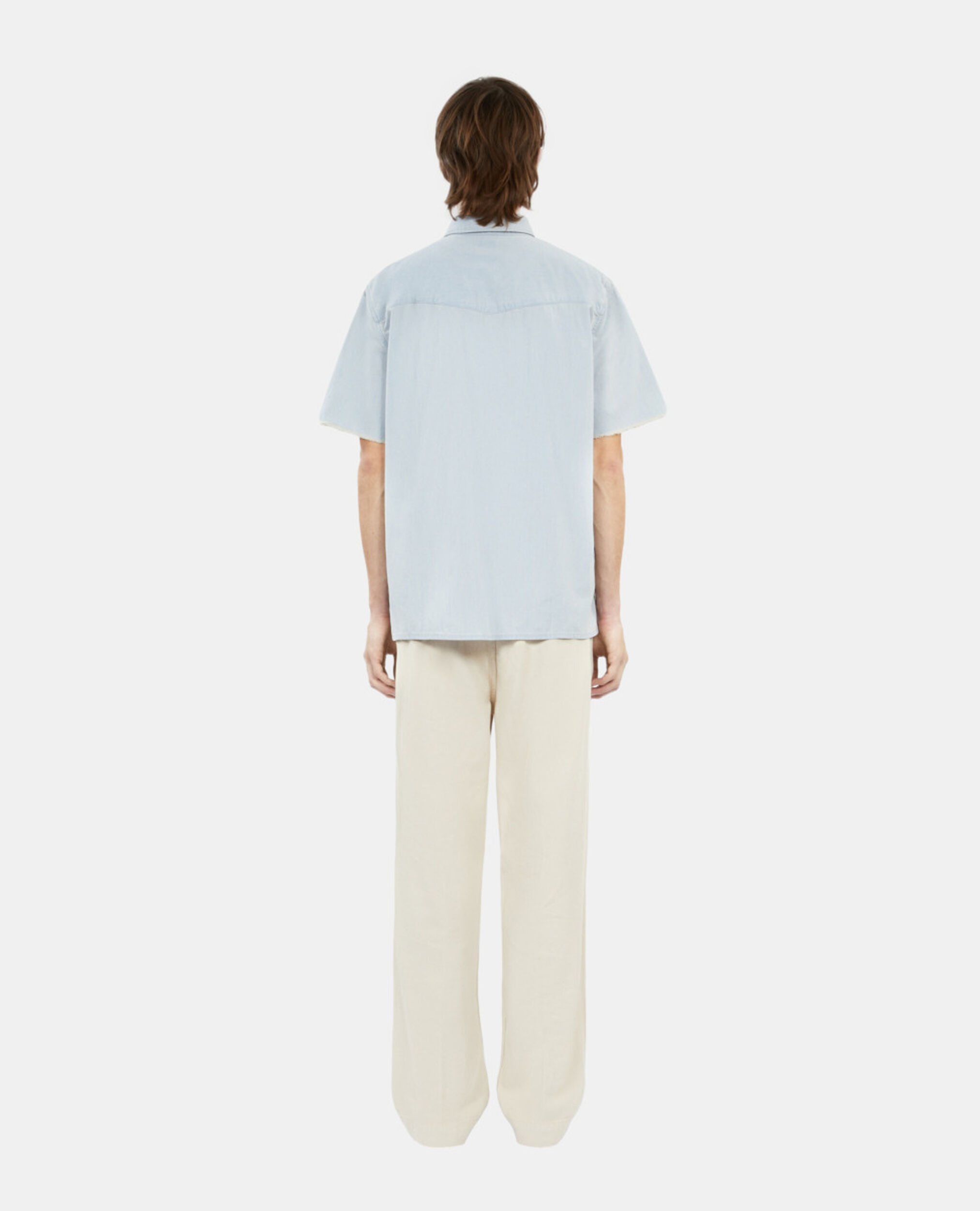 Chemise manches courtes en denim bleue, LIGHT BLUE, hi-res image number null