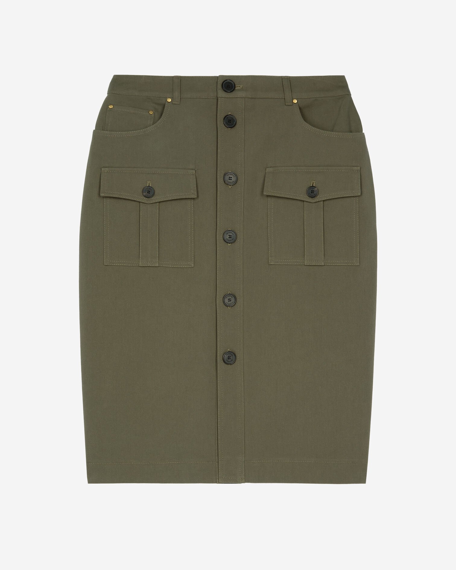 Khaki midi cargo skirt, KAKI, hi-res image number null
