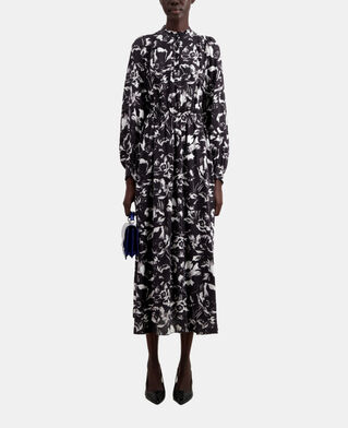 The Kooples WOMEN BLACK WHITE long printed dress