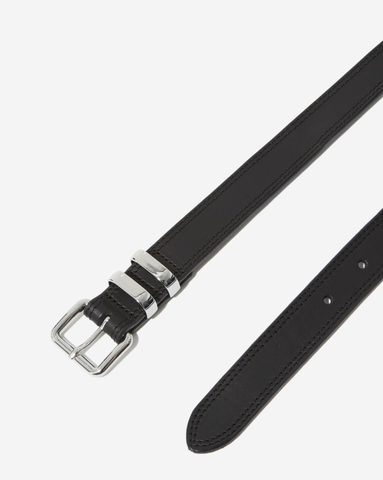 The Kooples WOMEN BLACK thin leather belt with single black buckle