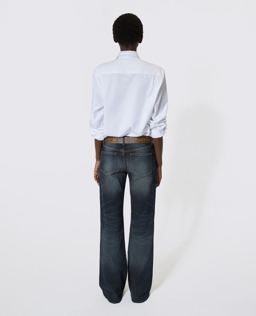 The Kooples FEMME MEDIUM BLUE jean bootcut avec abrasions bleu