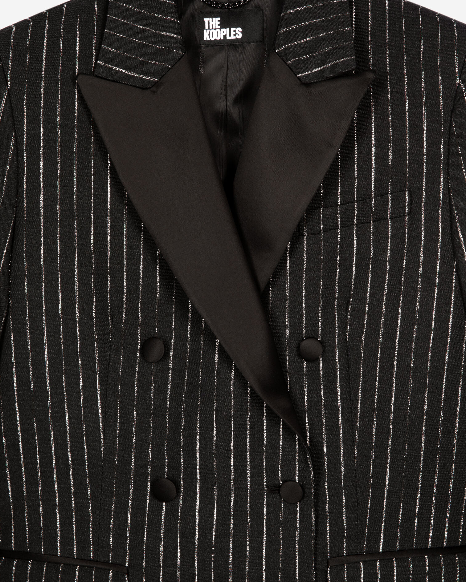 Gestreifte Schneiderjacke schwarz, BLACK, hi-res image number null
