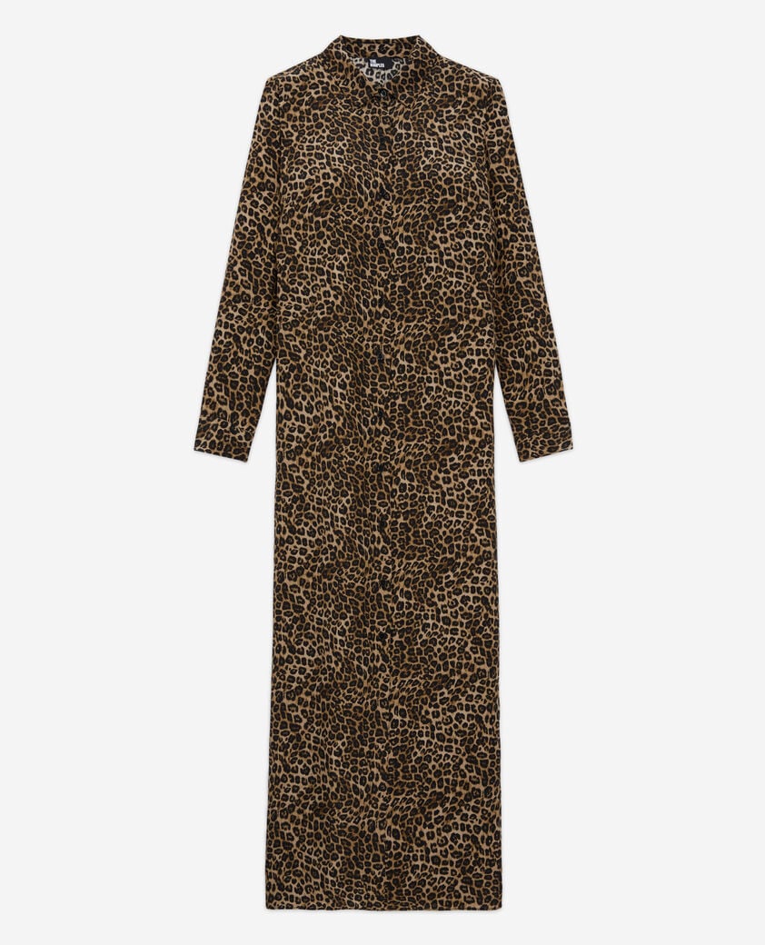 The Kooples WOMEN LEOPARD long leopard print silk dress