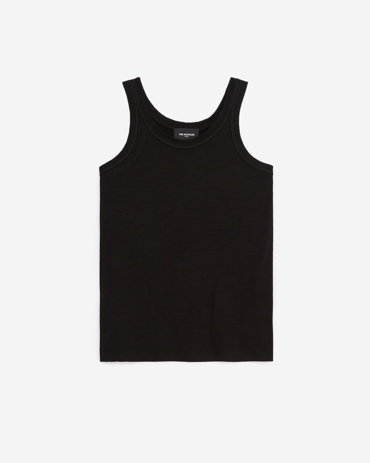 The Kooples WOMEN BLACK black wool vest top with crew neck