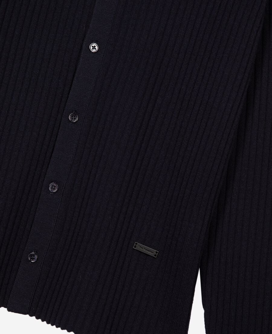The Kooples HOMME DARK NAVY cardigan à côtes marine