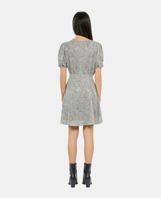 The Kooples DAMEN BLACK WHITE kurzes kleid mit print und knopfverschluss