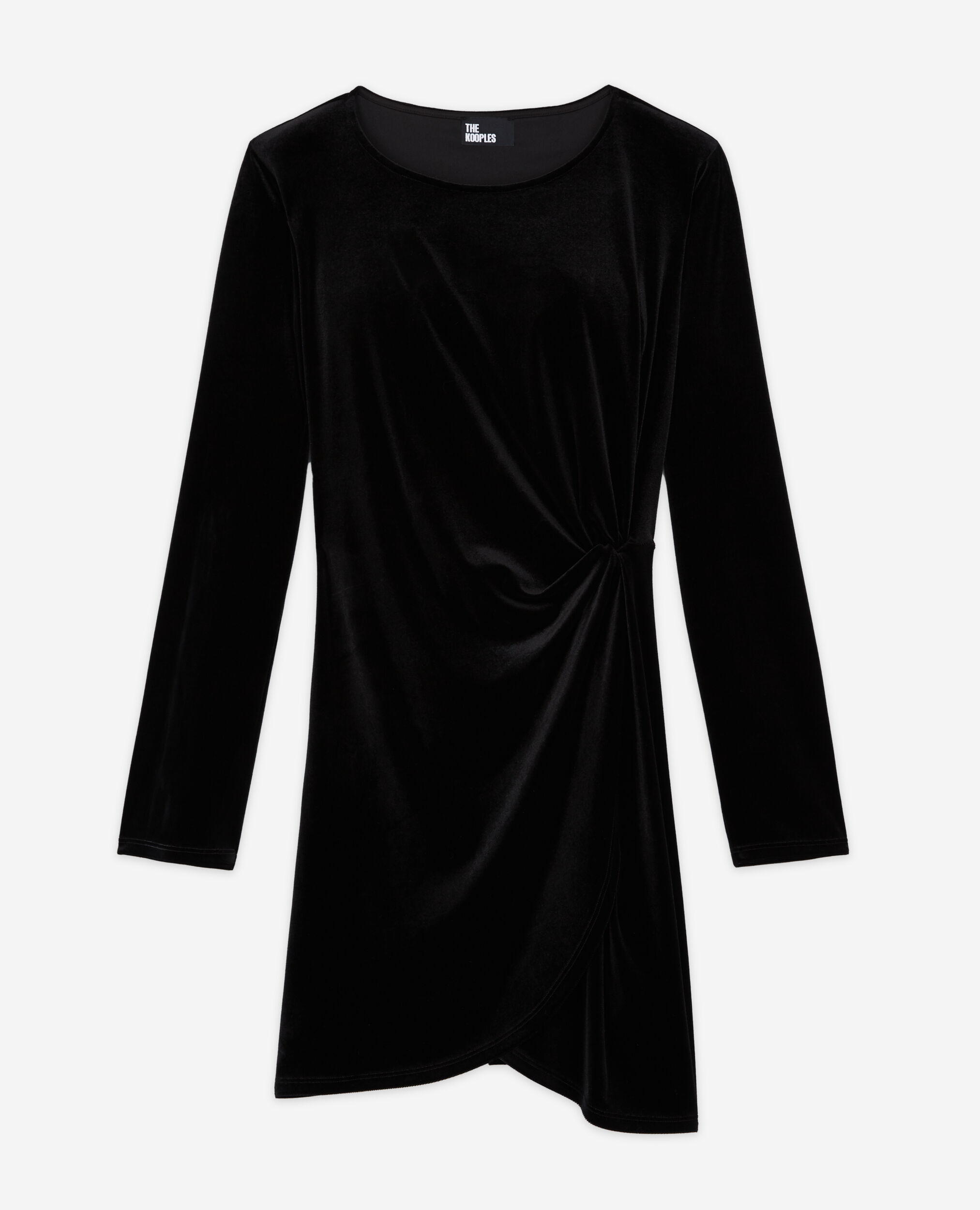 Robe courte en velours noire, BLACK, hi-res image number null
