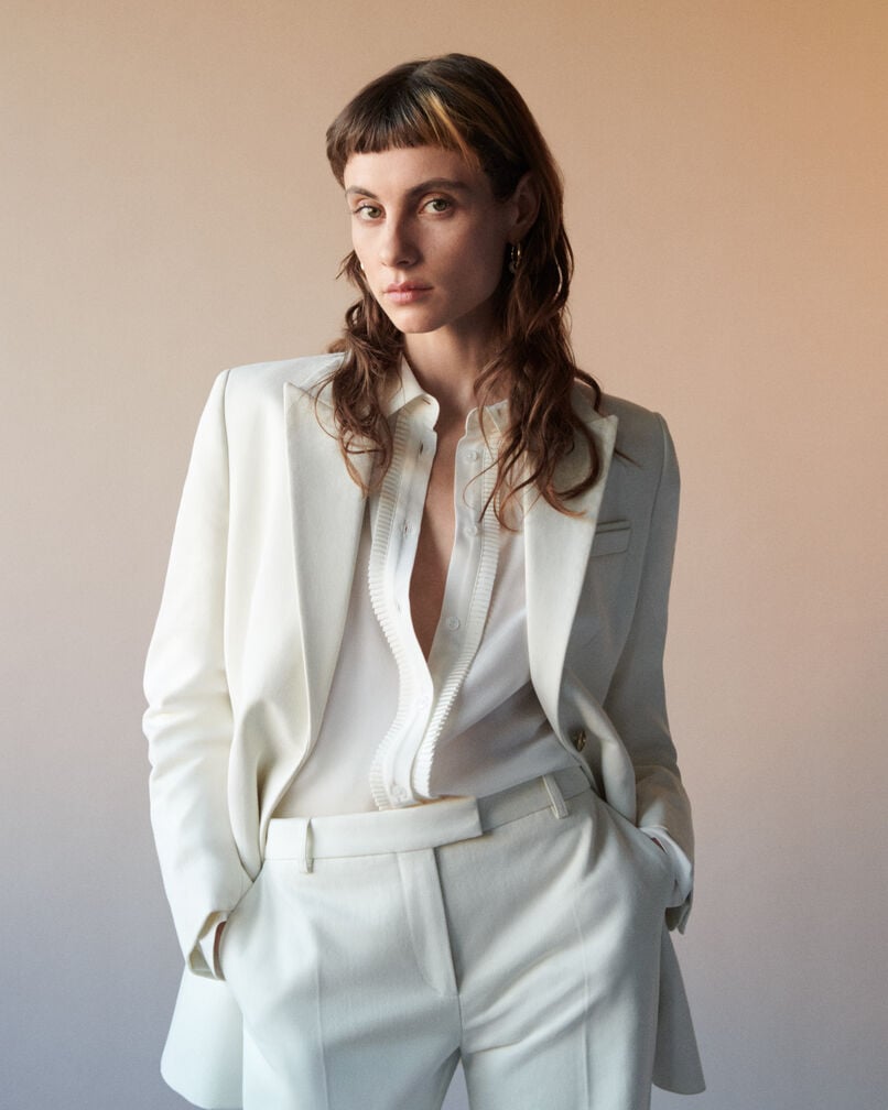 The Kooples FEMME ECRU veste de smocking écrue