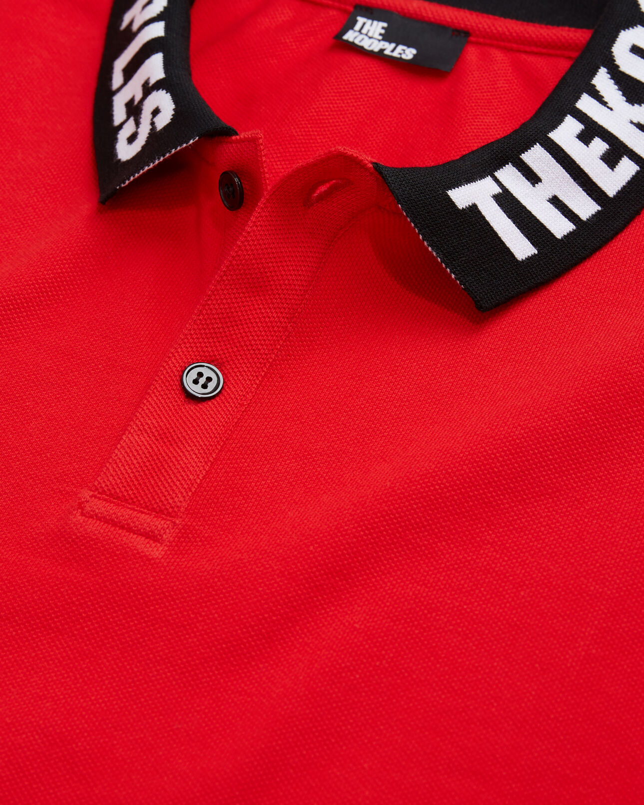 The Kooples HERREN RED rotes poloshirt mit logo am kragen