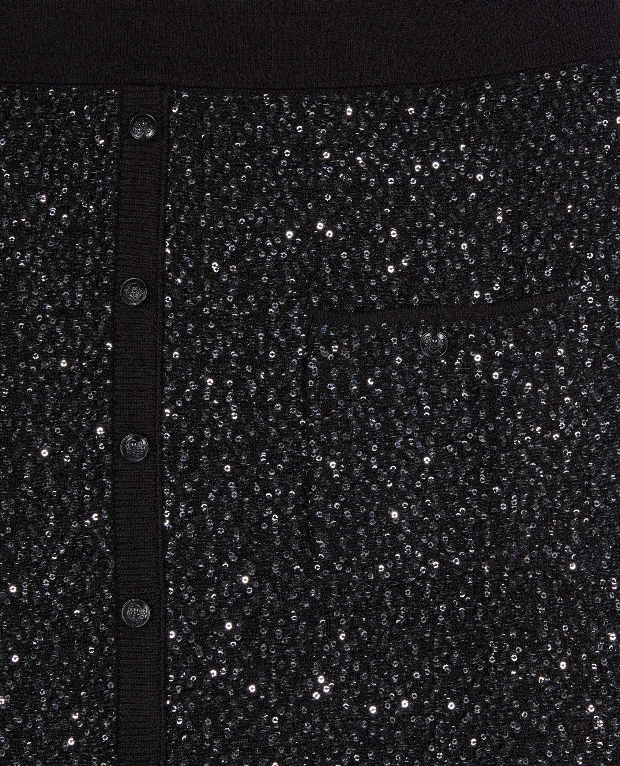Halblanger, schwarzer Rock mit Pailletten, BLACK, hi-res image number null