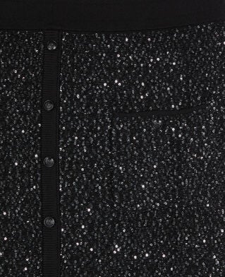The Kooples DAMEN BLACK halblanger, schwarzer rock mit pailletten