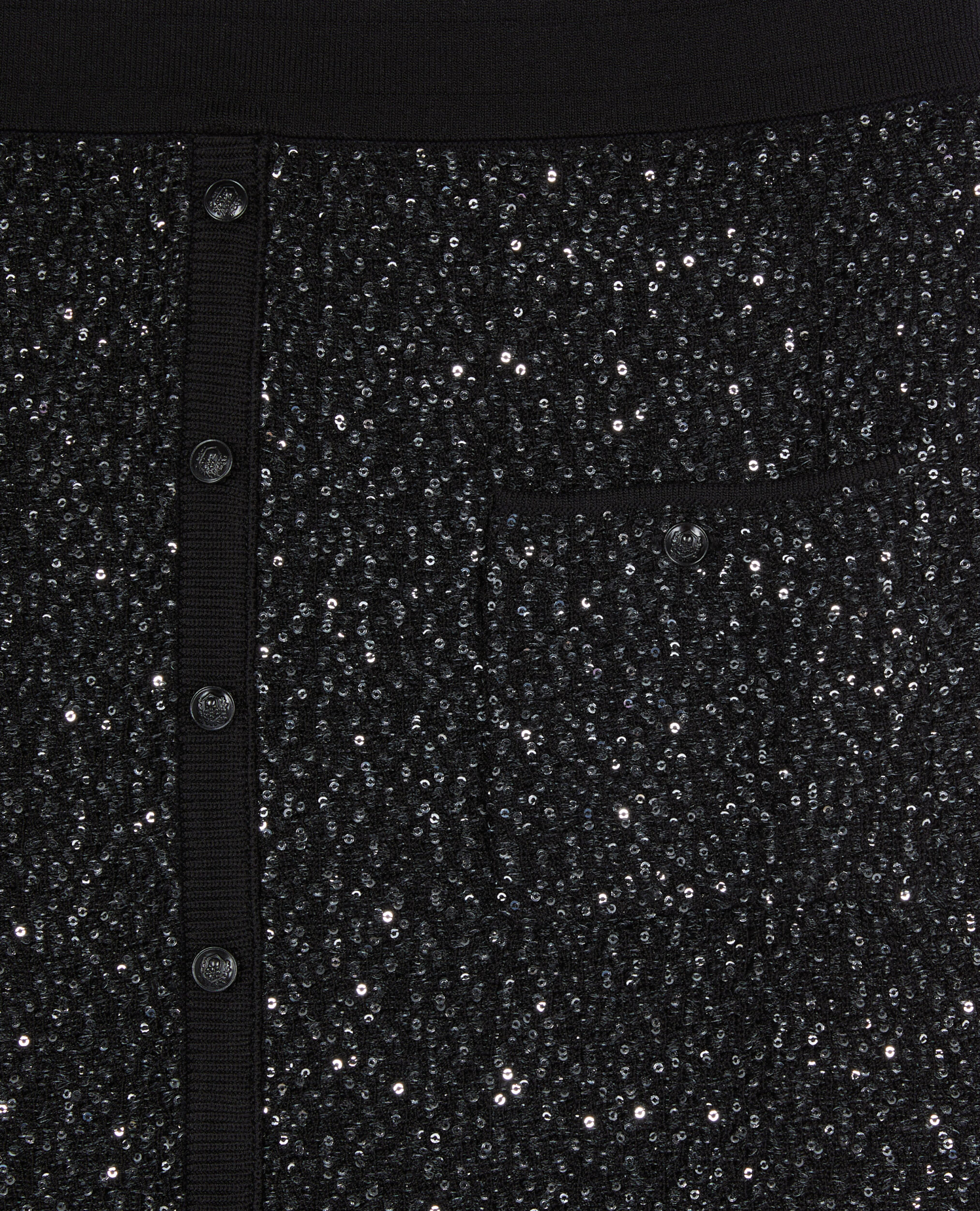 Halblanger, schwarzer Rock mit Pailletten, BLACK, hi-res image number null