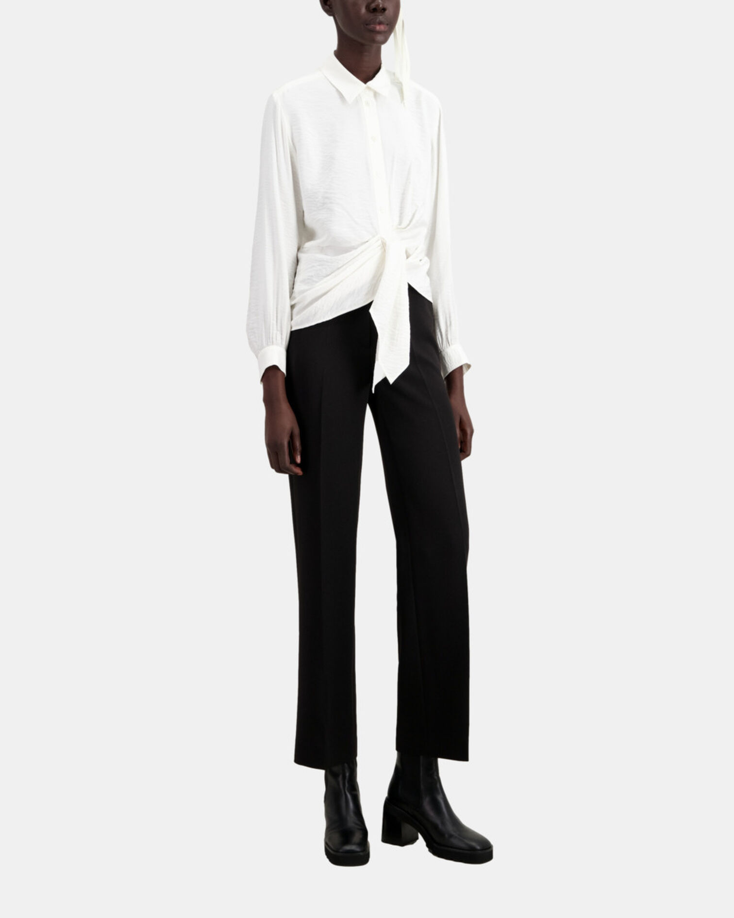 Ecru shirt with draped effect, ECRU, hi-res image number null