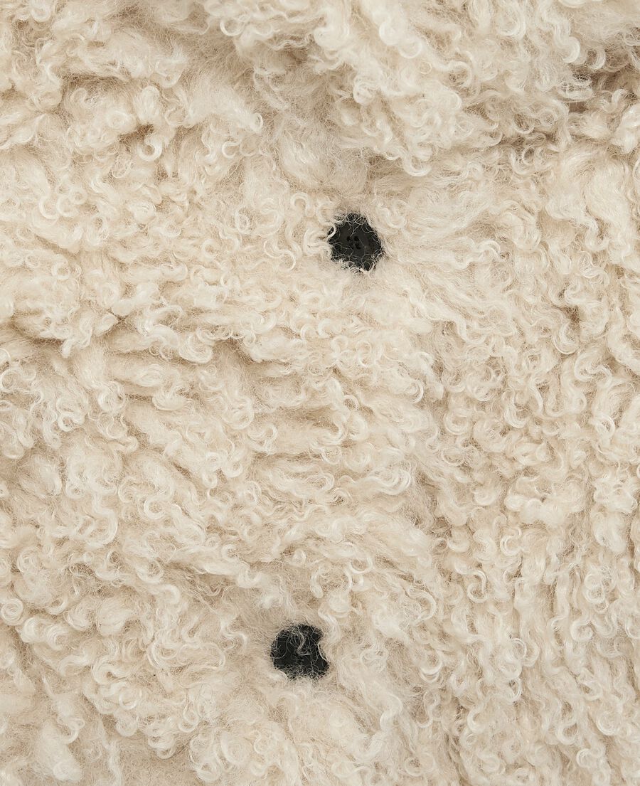 The Kooples WOMEN ECRU short ecru fur-effect coat