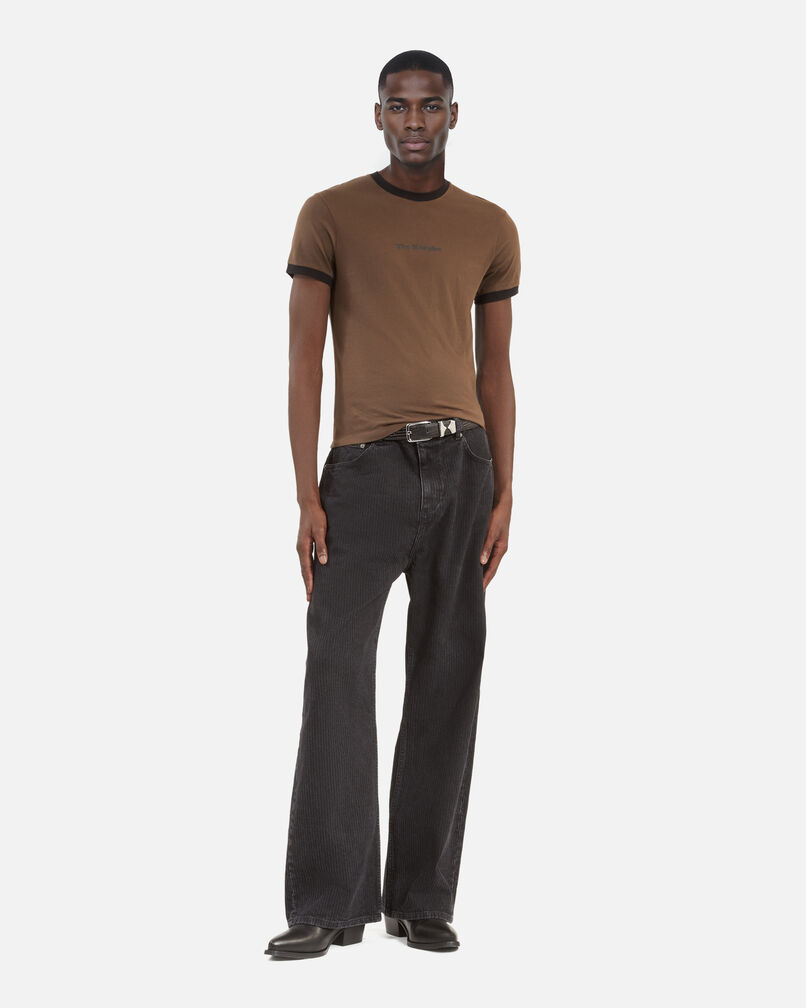 The Kooples HOMME DARK BROWN t-shirt à sérigraphie marron