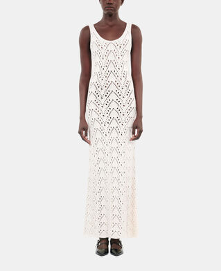 The Kooples FEMME ECRU robe longue en maille écrue