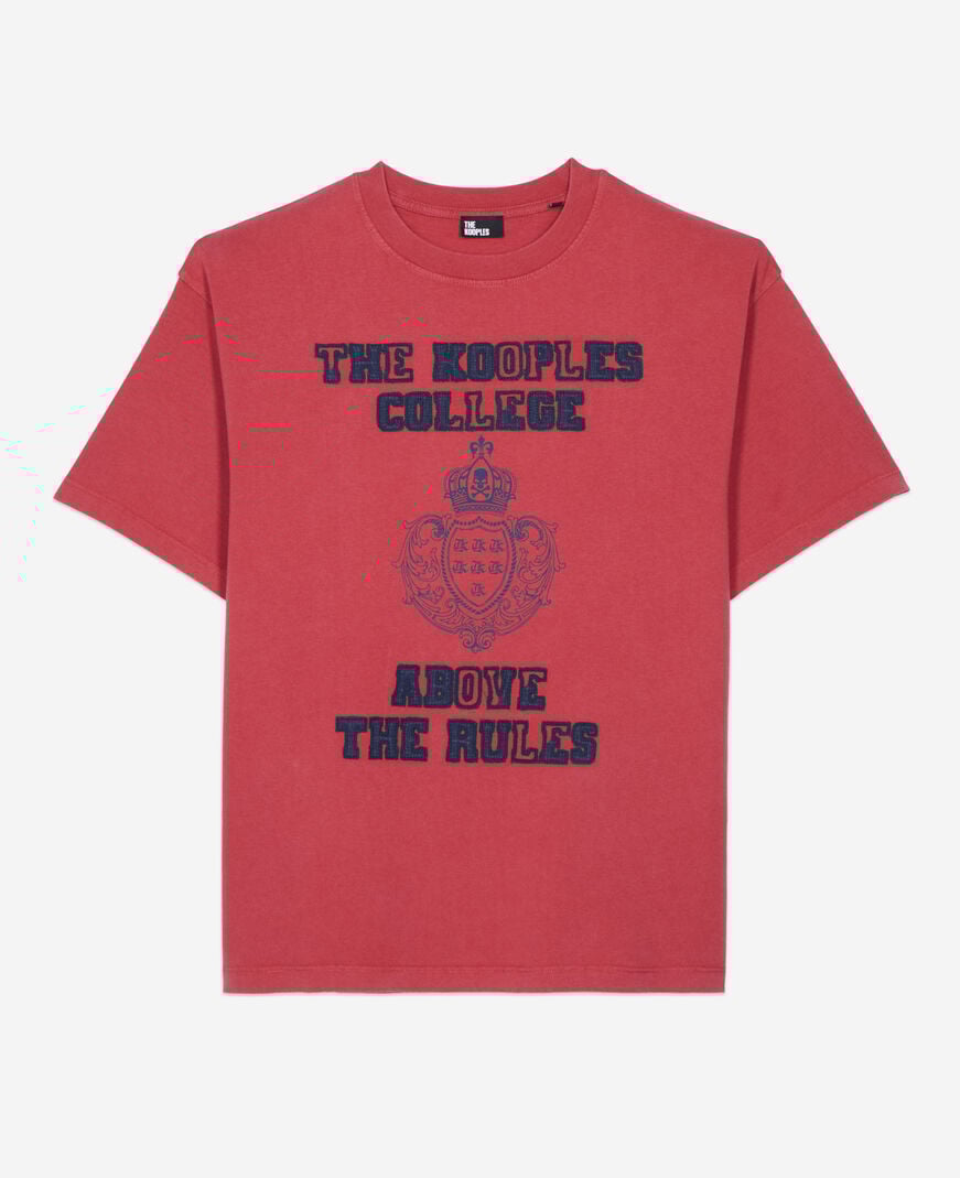 The Kooples HOMME RED / BURGUNDY t-shirt avec sérigraphie rouge